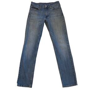 Levis 511 Jeans Mens 32x34 Blue Slim Fit Distressed Stretch Tapered Leg *FLAW*